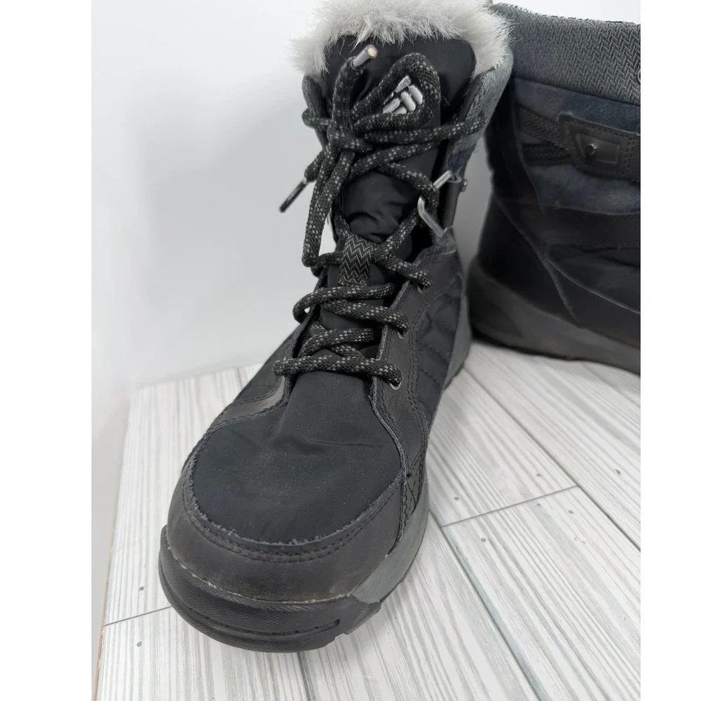 Columbia Meadows Shorty Omni-Heat Black Waterproof Winter Snow Boots‎ Women's 9